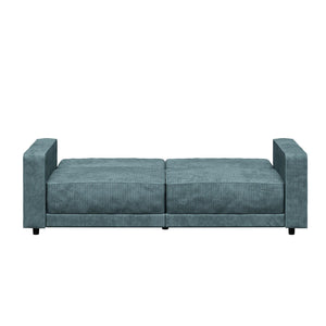 RealRooms Allie Corduroy 82" Futon Sofa Bed, Teal - Teal Corduroy - 3-Seater