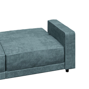 RealRooms Allie Corduroy 82" Futon Sofa Bed, Teal - Teal Corduroy - 3-Seater