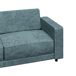 RealRooms Allie Corduroy 82" Futon Sofa Bed, Teal - Teal Corduroy - 3-Seater