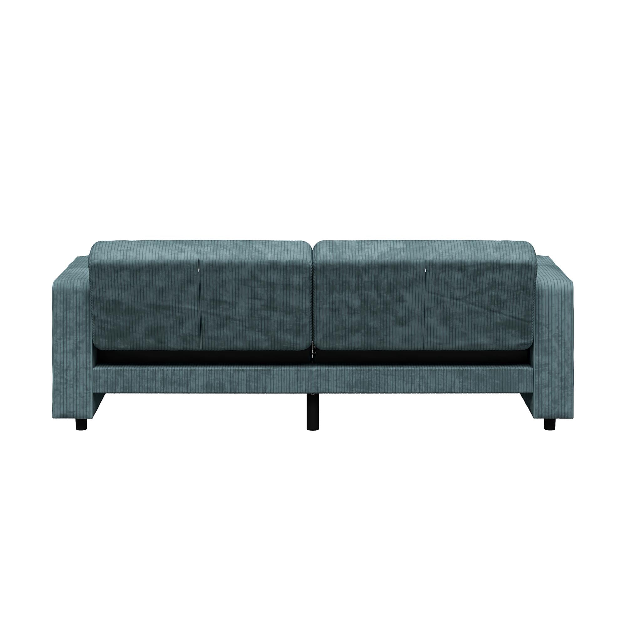 RealRooms Allie Corduroy 82" Futon Sofa Bed, Teal - Teal Corduroy - 3-Seater
