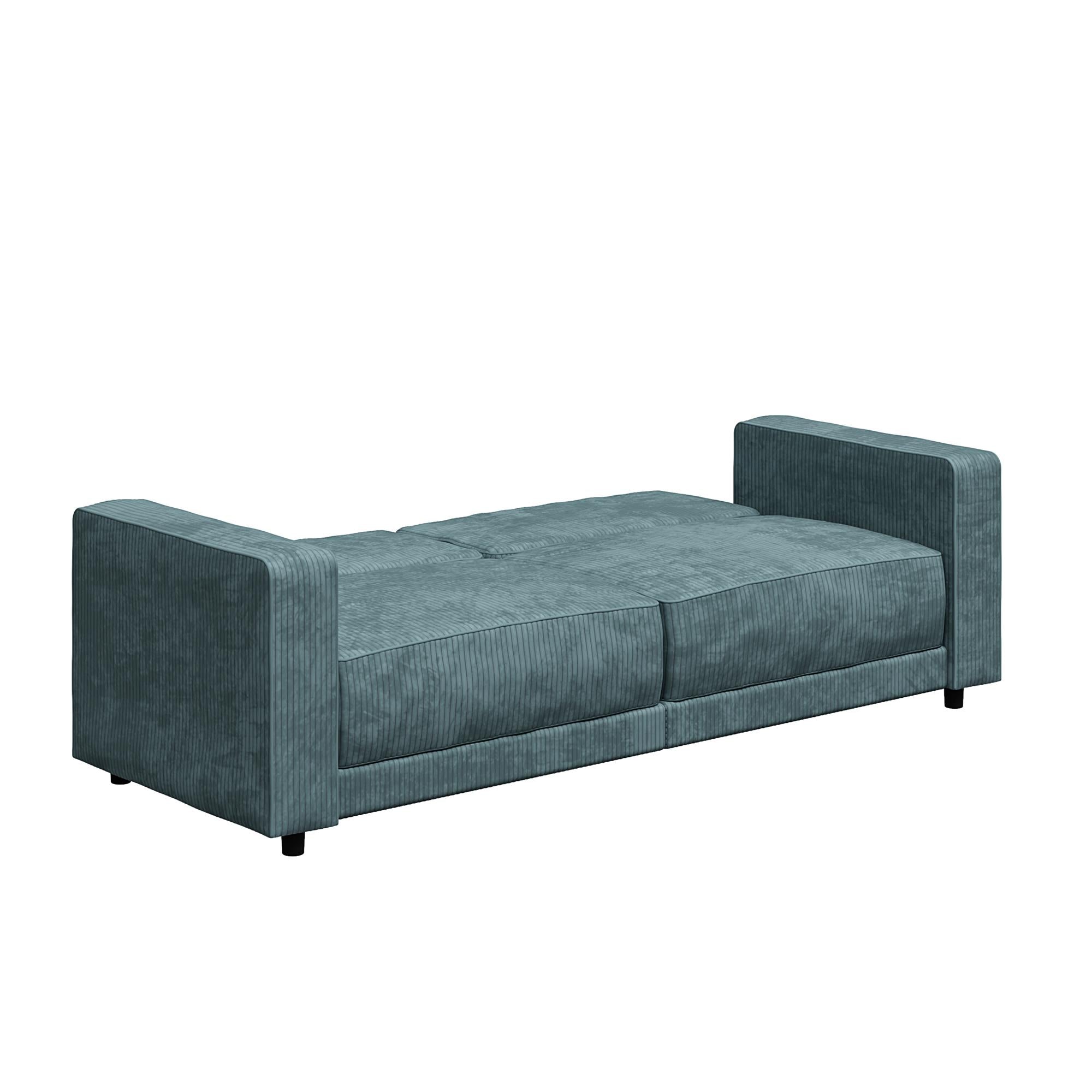 RealRooms Allie Corduroy 82" Futon Sofa Bed, Teal - Teal Corduroy - 3-Seater