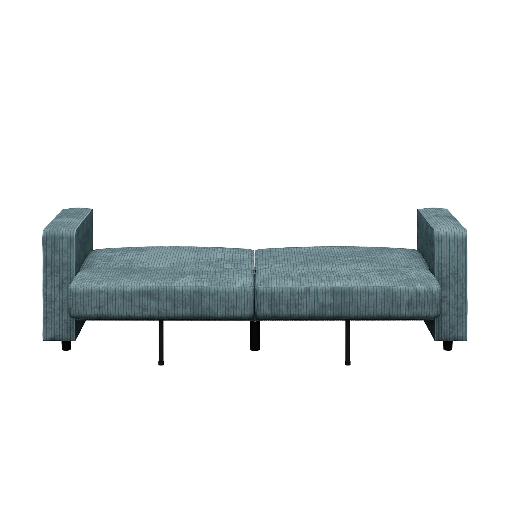 RealRooms Allie Corduroy 82" Futon Sofa Bed, Teal - Teal Corduroy - 3-Seater