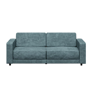 RealRooms Allie Corduroy 82" Futon Sofa Bed, Teal - Teal Corduroy - 3-Seater
