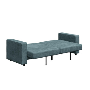 RealRooms Allie Corduroy 82" Futon Sofa Bed, Teal - Teal Corduroy - 3-Seater