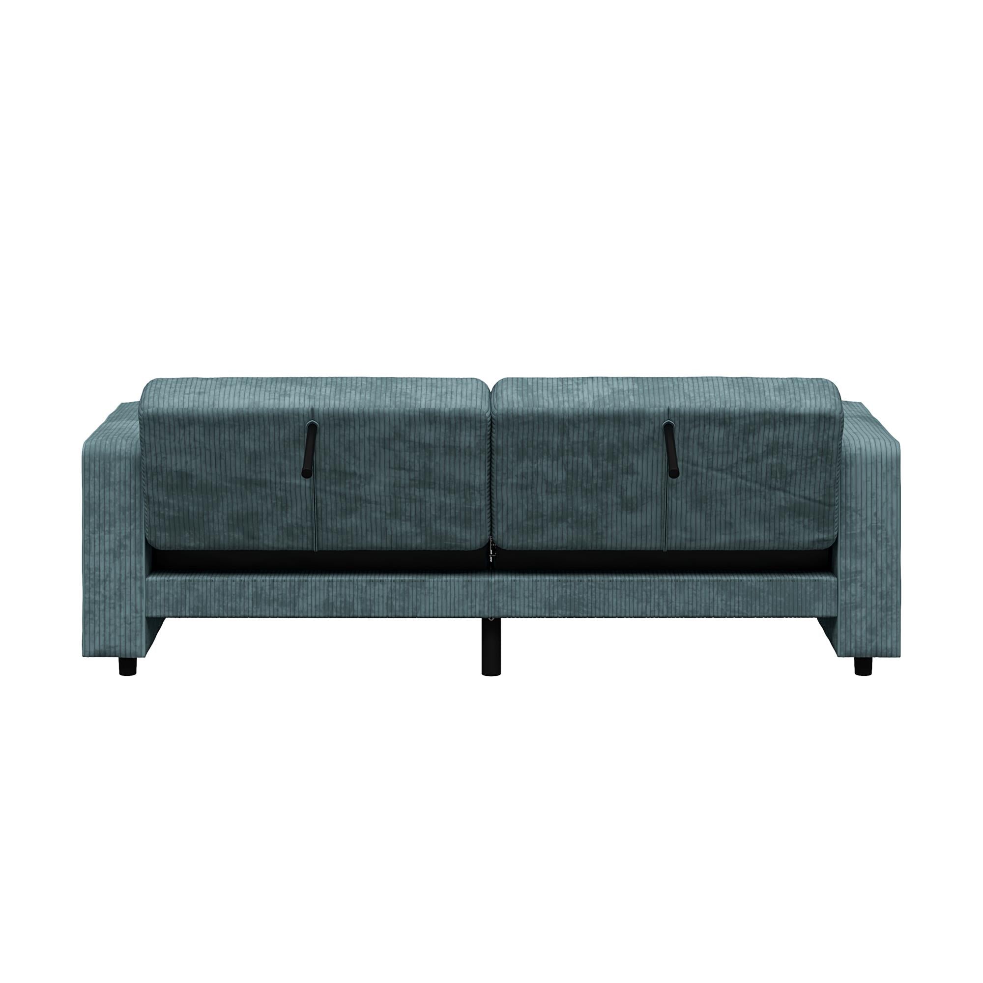 RealRooms Allie Corduroy 82" Futon Sofa Bed, Teal - Teal Corduroy - 3-Seater
