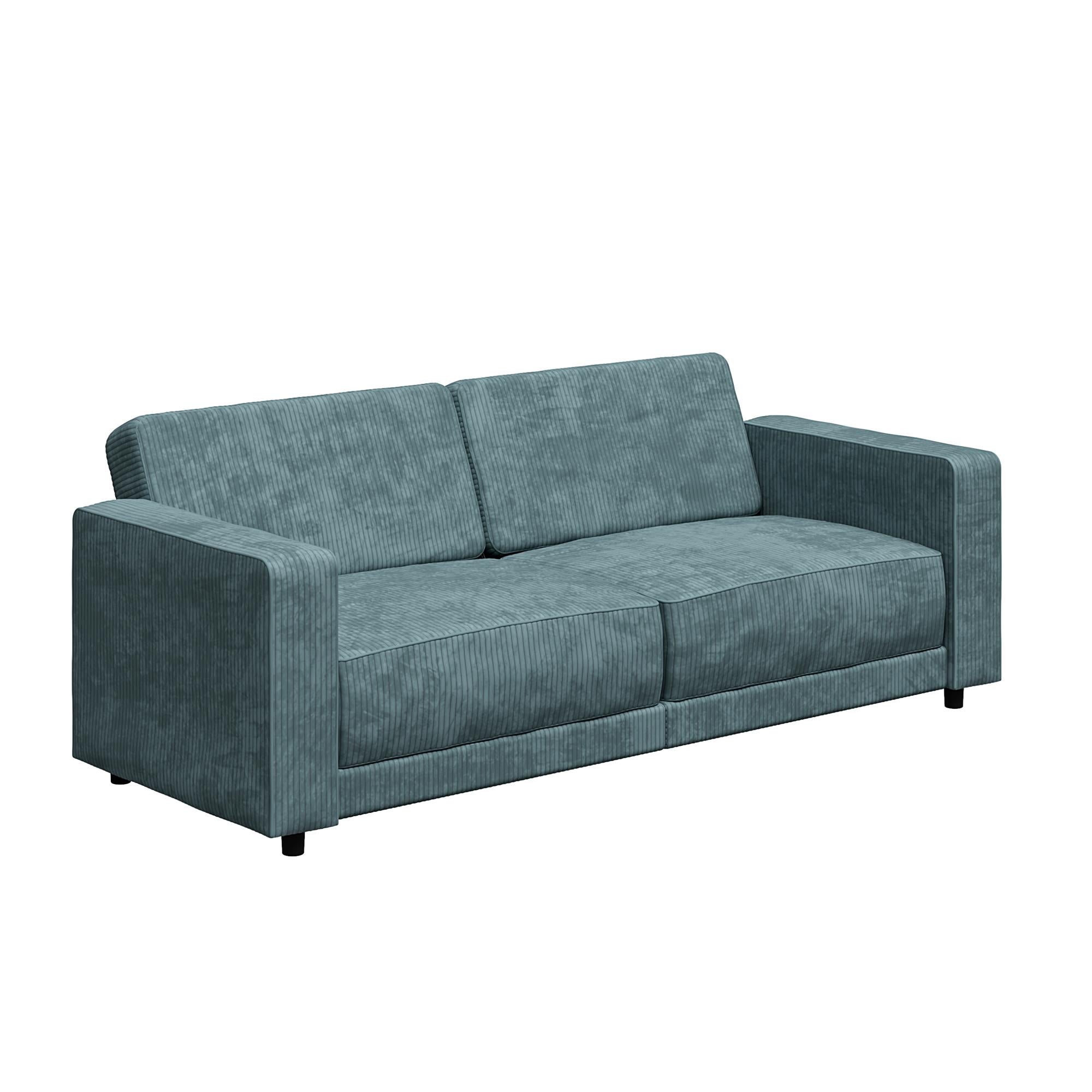 RealRooms Allie Corduroy 82" Futon Sofa Bed, Teal - Teal Corduroy - 3-Seater