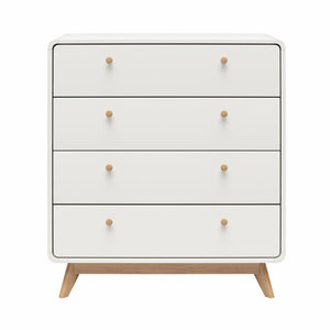 Ren Home Leva 4 Drawer Dresser, White/Oak - Flat White