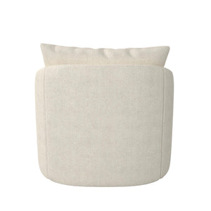 Novogratz Ines Round Swivel Accent Chair, Cream Micro Boucle - Ivory Boucle - 1-Seater