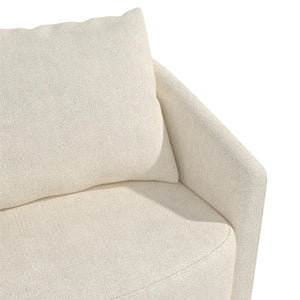 Novogratz Ines Round Swivel Accent Chair, Cream Micro Boucle - Ivory Boucle - 1-Seater