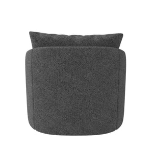 Novogratz Ines Round Swivel Accent Chair, Dark Gray Micro Boucle - Dark Gray - 1-Seater