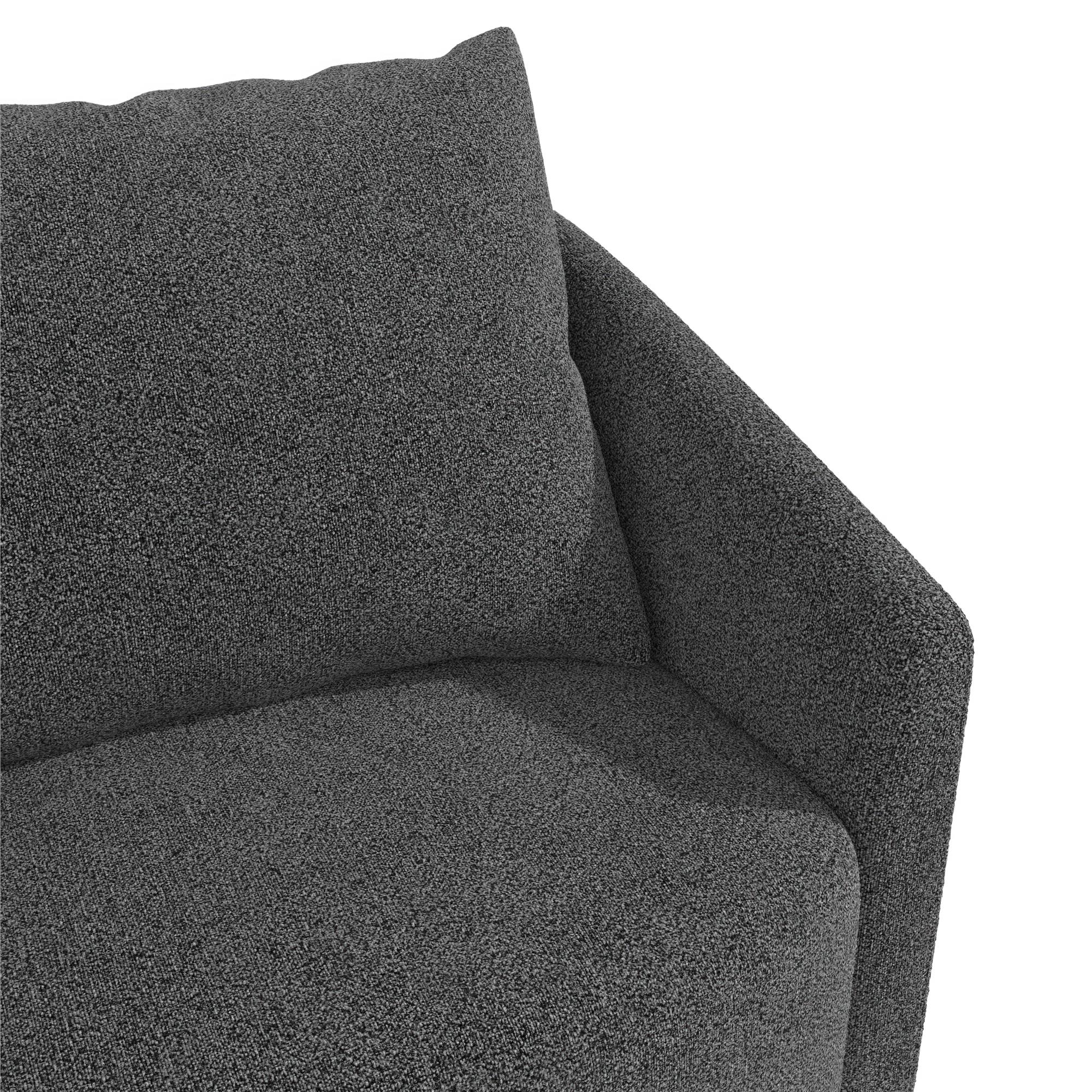 Novogratz Ines Round Swivel Accent Chair, Dark Gray Micro Boucle - Dark Gray - 1-Seater