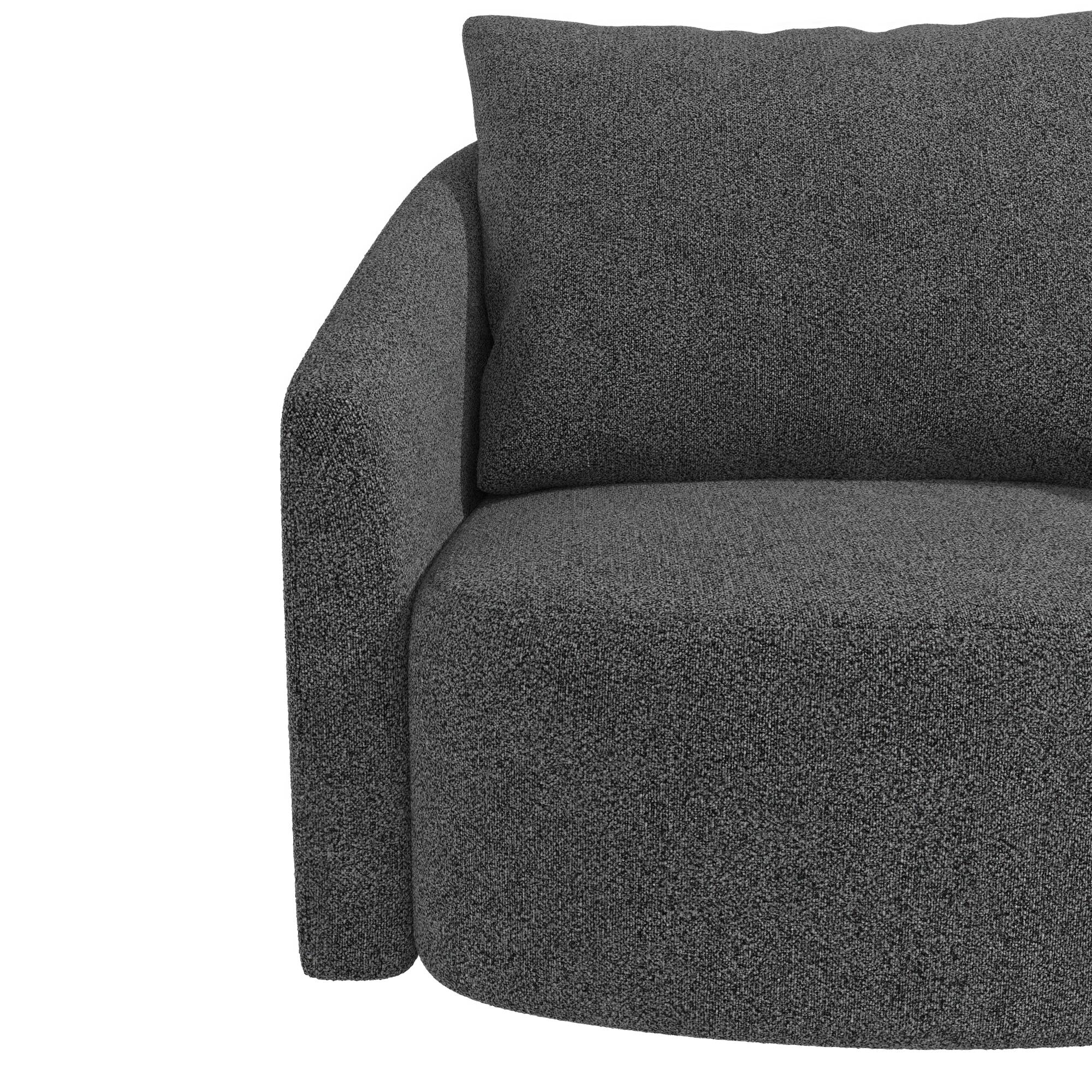 Novogratz Ines Round Swivel Accent Chair, Dark Gray Micro Boucle - Dark Gray - 1-Seater