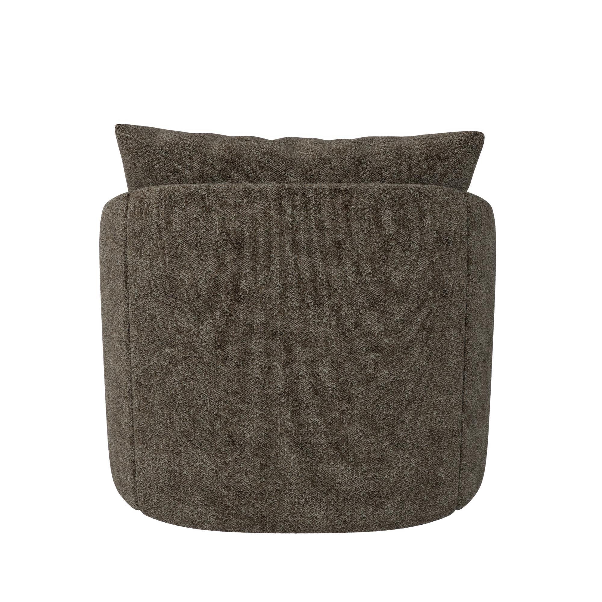 Novogratz Ines Round Swivel Accent Chair, Brown Micro Boucle - Tan - 1-Seater