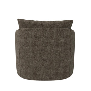 Novogratz Ines Round Swivel Accent Chair, Brown Micro Boucle - Tan - 1-Seater