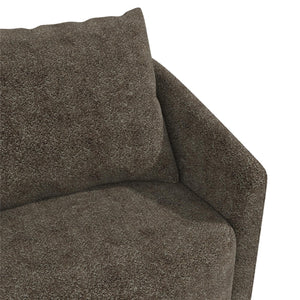 Novogratz Ines Round Swivel Accent Chair, Brown Micro Boucle - Tan - 1-Seater