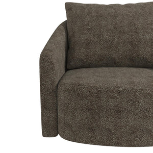 Novogratz Ines Round Swivel Accent Chair, Brown Micro Boucle - Tan - 1-Seater