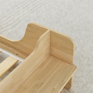 Max & Finn Murdock Montessori Floor Bed with Shelf, Twin, Natural - Natural - Twin