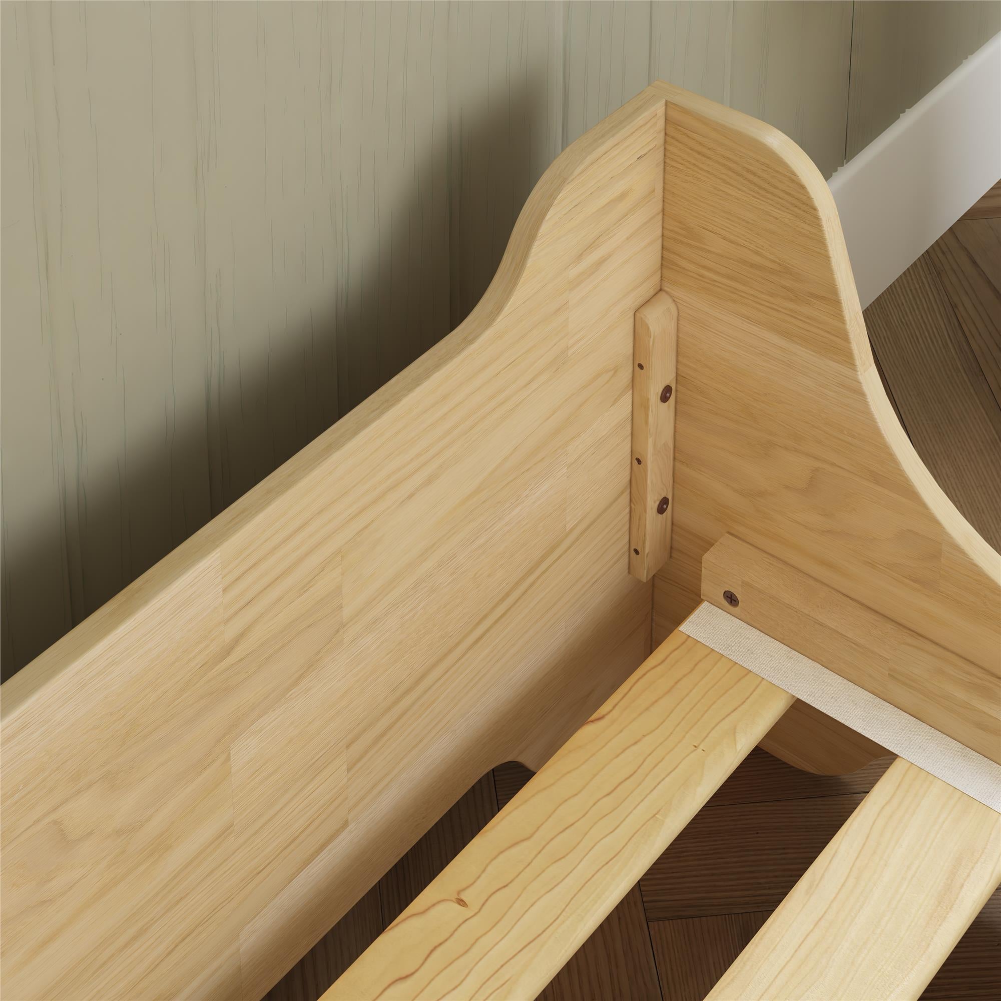 Max & Finn Murdock Montessori Floor Bed with Shelf, Twin, Natural - Natural - Twin