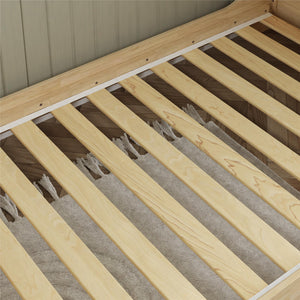 Max & Finn Murdock Montessori Floor Bed with Shelf, Twin, Natural - Natural - Twin