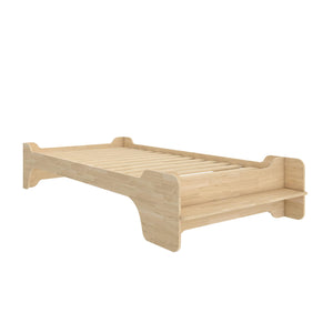 Max & Finn Murdock Montessori Floor Bed with Shelf, Twin, Natural - Natural - Twin