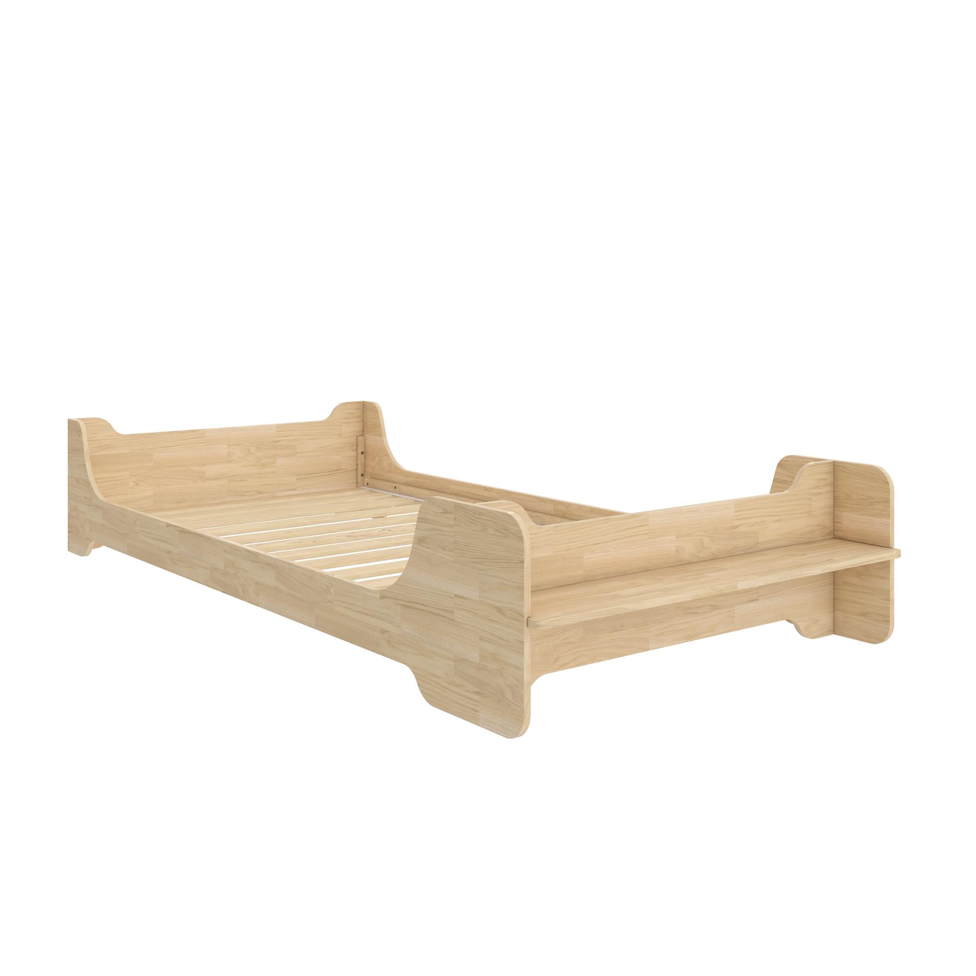 Max & Finn Murdock Montessori Floor Bed with Shelf, Twin, Natural - Natural - Twin