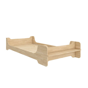 Max & Finn Murdock Montessori Floor Bed with Shelf, Twin, Natural - Natural - Twin