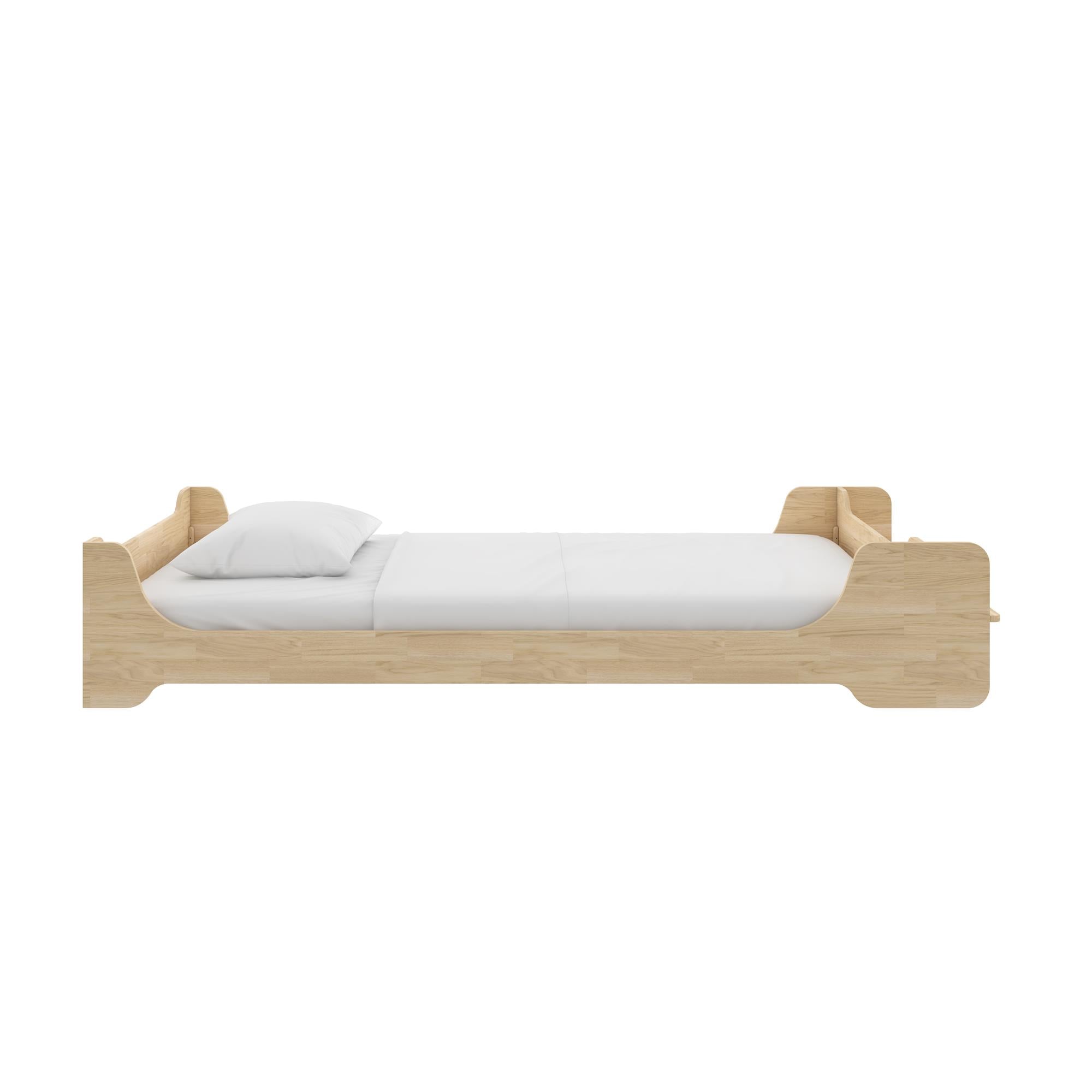 Max & Finn Murdock Montessori Floor Bed with Shelf, Twin, Natural - Natural - Twin