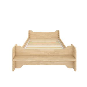 Max & Finn Murdock Montessori Floor Bed with Shelf, Twin, Natural - Natural - Twin