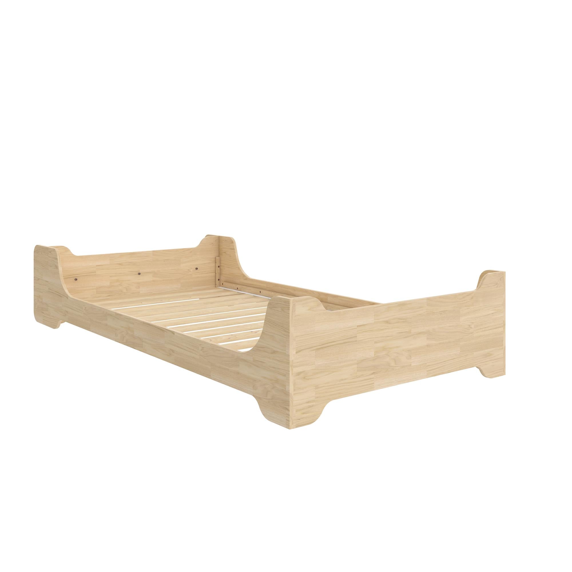 Max & Finn Murdock Montessori Floor Bed with Shelf, Twin, Natural - Natural - Twin