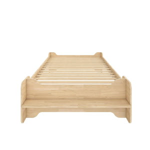 Max & Finn Murdock Montessori Floor Bed with Shelf, Twin, Natural - Natural - Twin