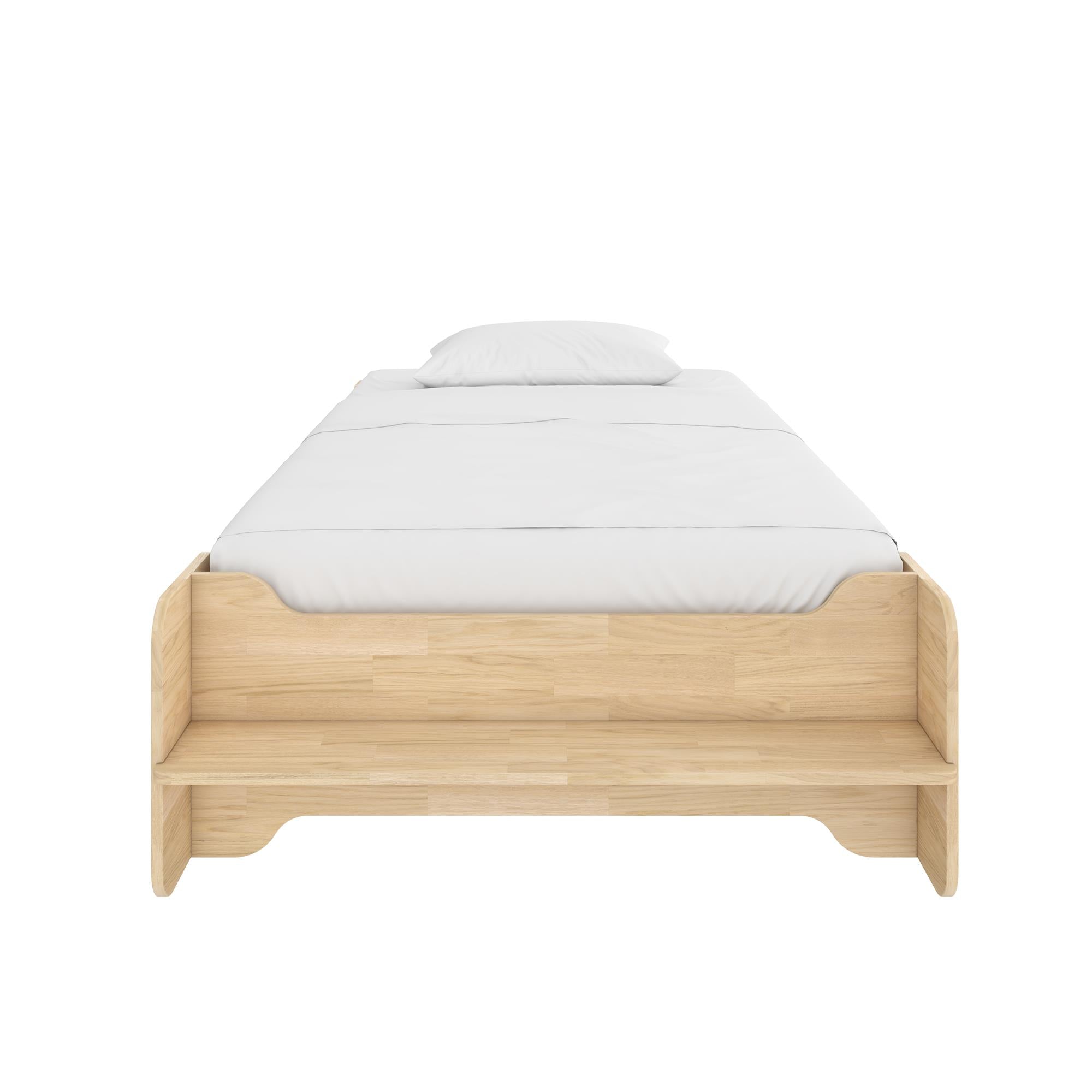 Max & Finn Murdock Montessori Floor Bed with Shelf, Twin, Natural - Natural - Twin