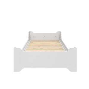 Max & Finn Murdock Montessori Floor Bed with Shelf, Twin, White - White - Twin