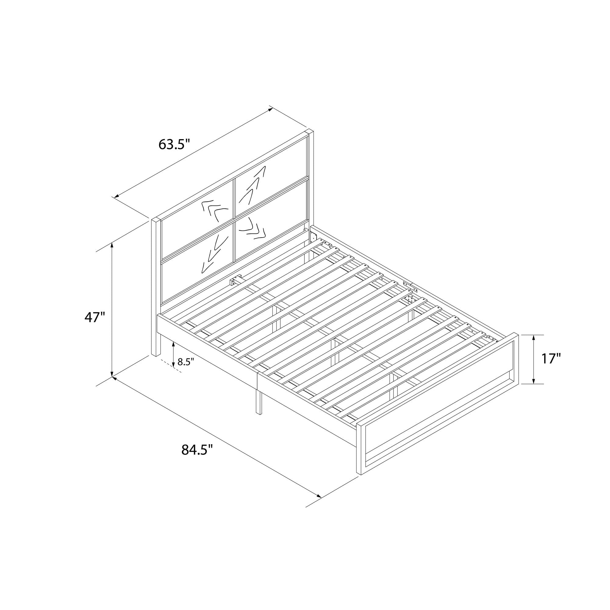 DHP Archer Wood Bed Frame with Headboard, Queen, Prominence - Prominence - Queen