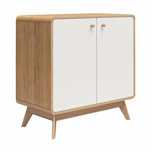 Ren Home Scandinavian Style Leva Accent Cabinet, Oak/White - Oak