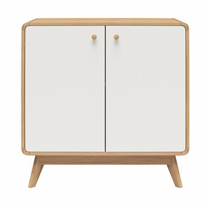 Ren Home Scandinavian Style Leva Accent Cabinet, Oak/White - Oak