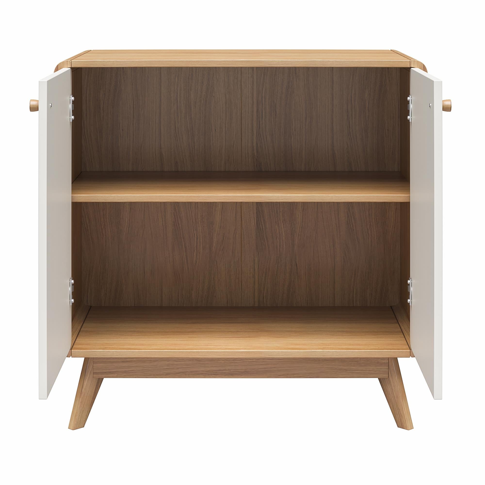 Ren Home Scandinavian Style Leva Accent Cabinet, Oak/White - Oak