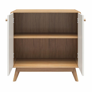 Ren Home Scandinavian Style Leva Accent Cabinet, Oak/White - Oak