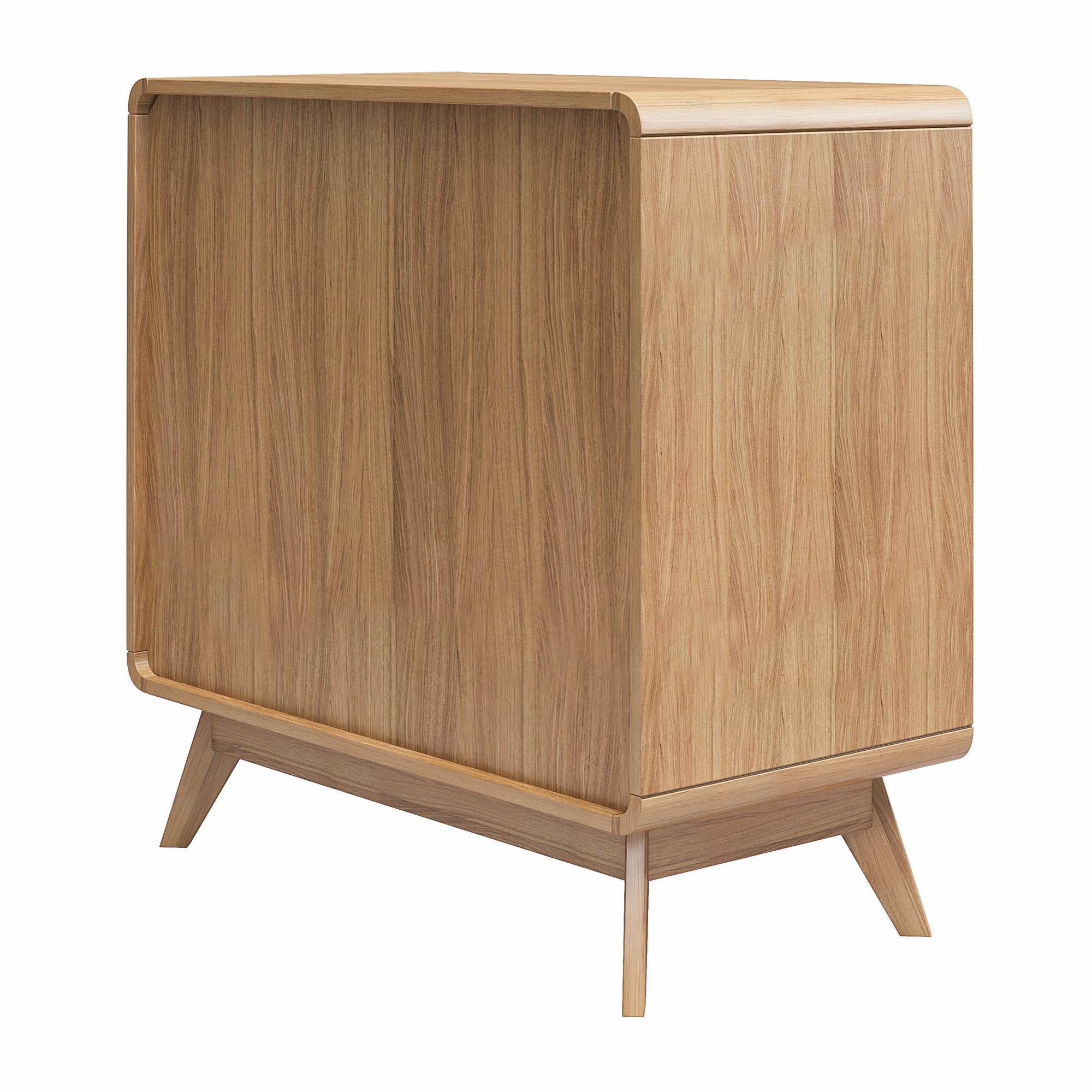 Ren Home Scandinavian Style Leva Accent Cabinet, Oak/White - Oak