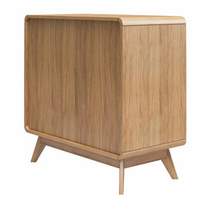 Ren Home Scandinavian Style Leva Accent Cabinet, Oak/White - Oak