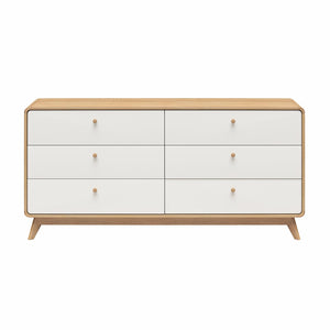Ren Home Leva 6 Drawer Dresser, Oak/White - Oak