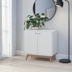 Ren Home Leva Scandinavian Style Accent Cabinet, White - Charleswood White