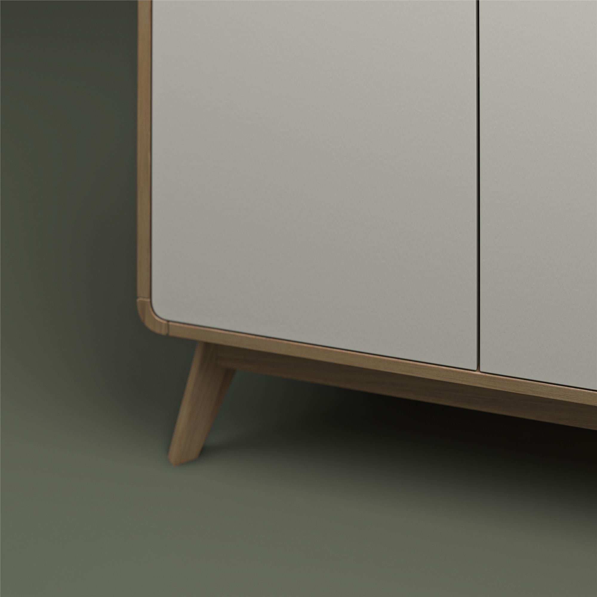 Ren Home Scandinavian Style Leva Accent Cabinet, Oak/White - Oak