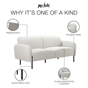 Mr. Kate Roxanne 73.5" Upholstered Sofa - Ivory Textured Chenille - 2-Seater