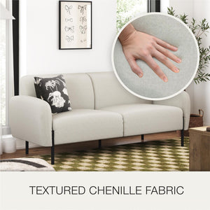 Mr. Kate Roxanne 73.5" Upholstered Sofa - Light Gray Textured Chenille - 2-Seater