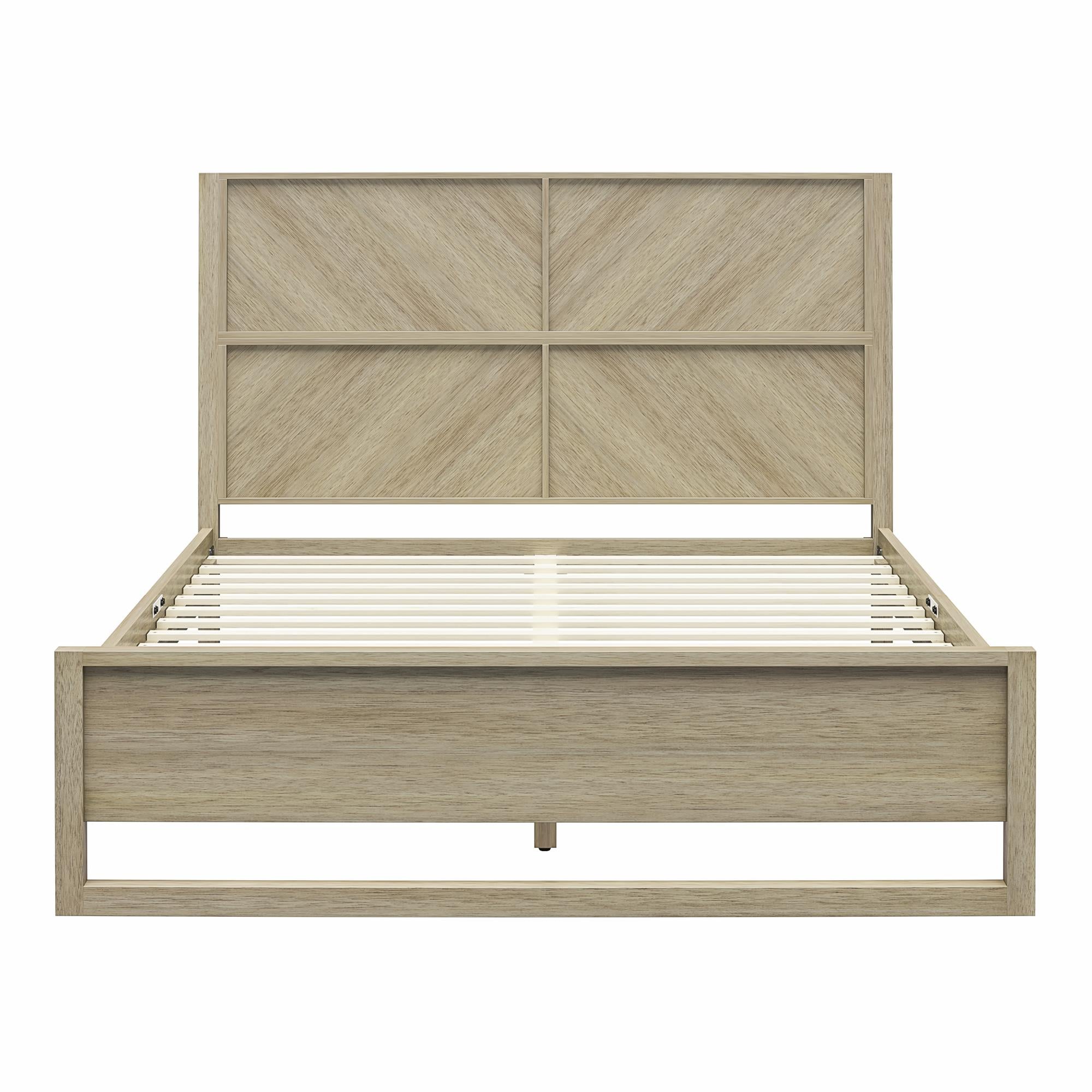 DHP Archer Wood Bed Frame with Headboard, Queen, Mesa - Mesa - Queen