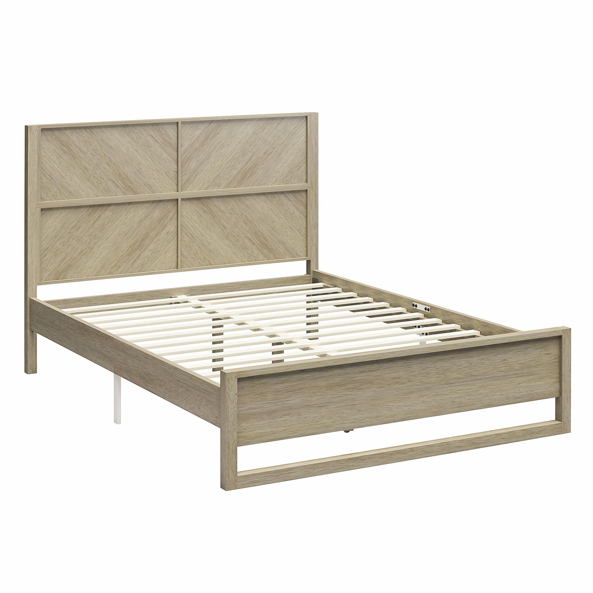 DHP Archer Wood Bed Frame with Headboard, Queen, Mesa - Mesa - Queen