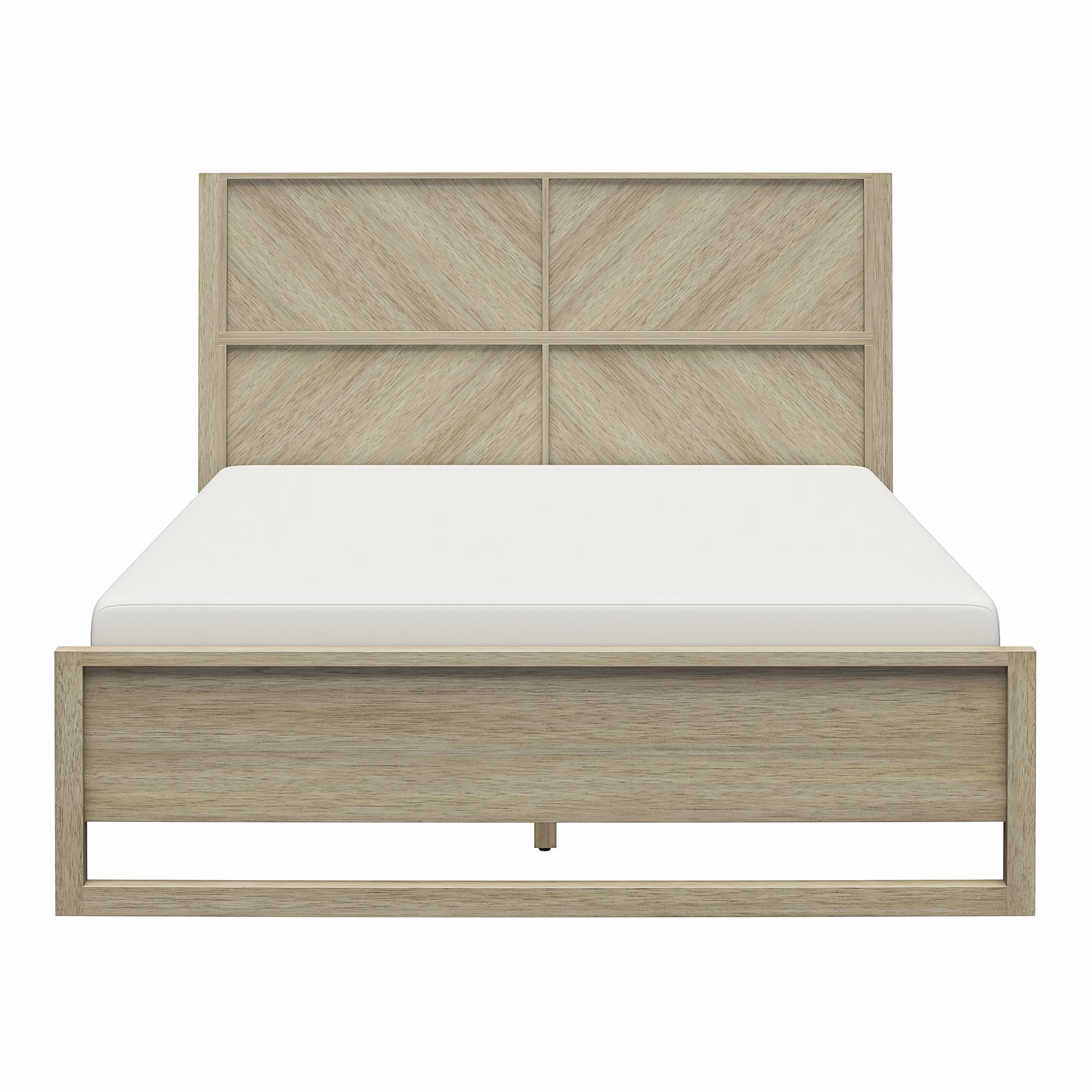 DHP Archer Wood Bed Frame with Headboard, Queen, Mesa - Mesa - Queen