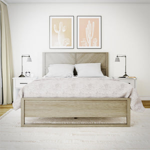 DHP Archer Wood Bed Frame with Headboard, Queen, Mesa - Mesa - Queen