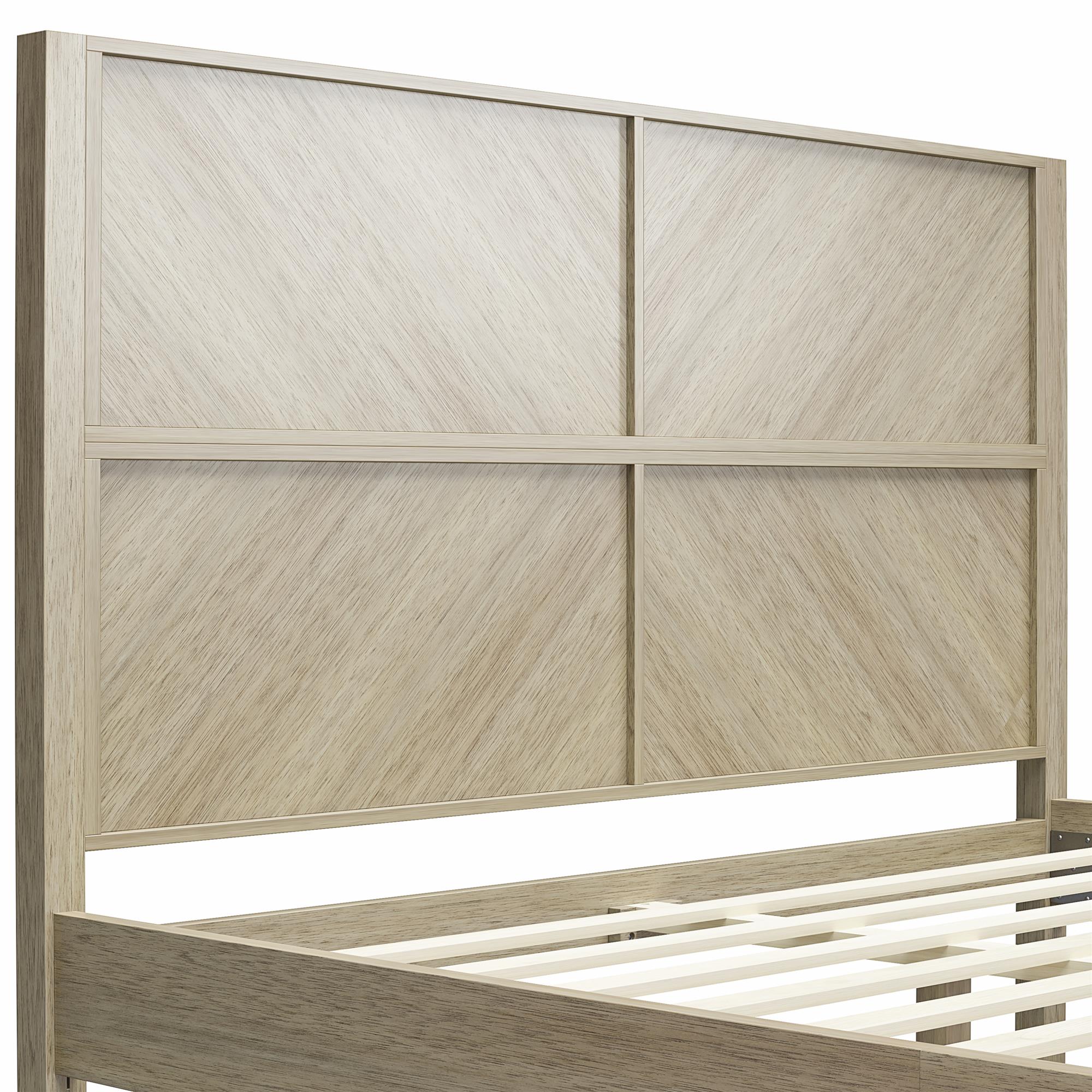 DHP Archer Wood Bed Frame with Headboard, Queen, Mesa - Mesa - Queen