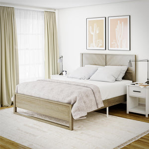 DHP Archer Wood Bed Frame with Headboard, Queen, Mesa - Mesa - Queen